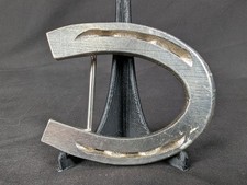 Vintage Horseshoe Belt Buckle Western Style Cast Metal Rustic Accessory Good