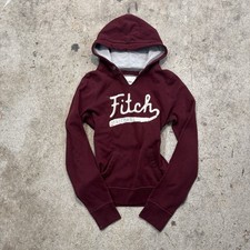 Abercrombie  Fitch Hoodie Sz Large Full Zip Embroidered Preppy Logo Spell Out