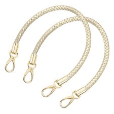 2Pcs 50cm Short Leather PU Braided Purse Replacement Light Gold, Gold 