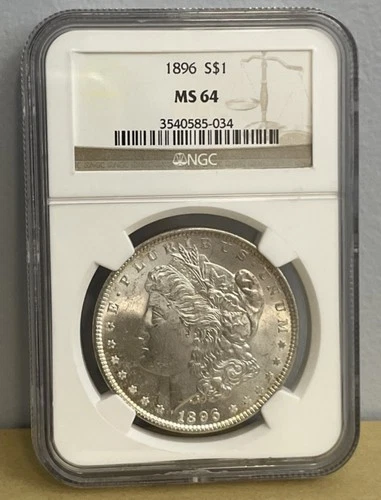 1896 MORGAN SILVER DOLLAR NGC MS 64