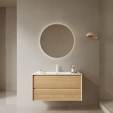 BRON 36" Bathroom Vanity with Sink, Wall-Mounted Floating Plywood Bathroom Sto