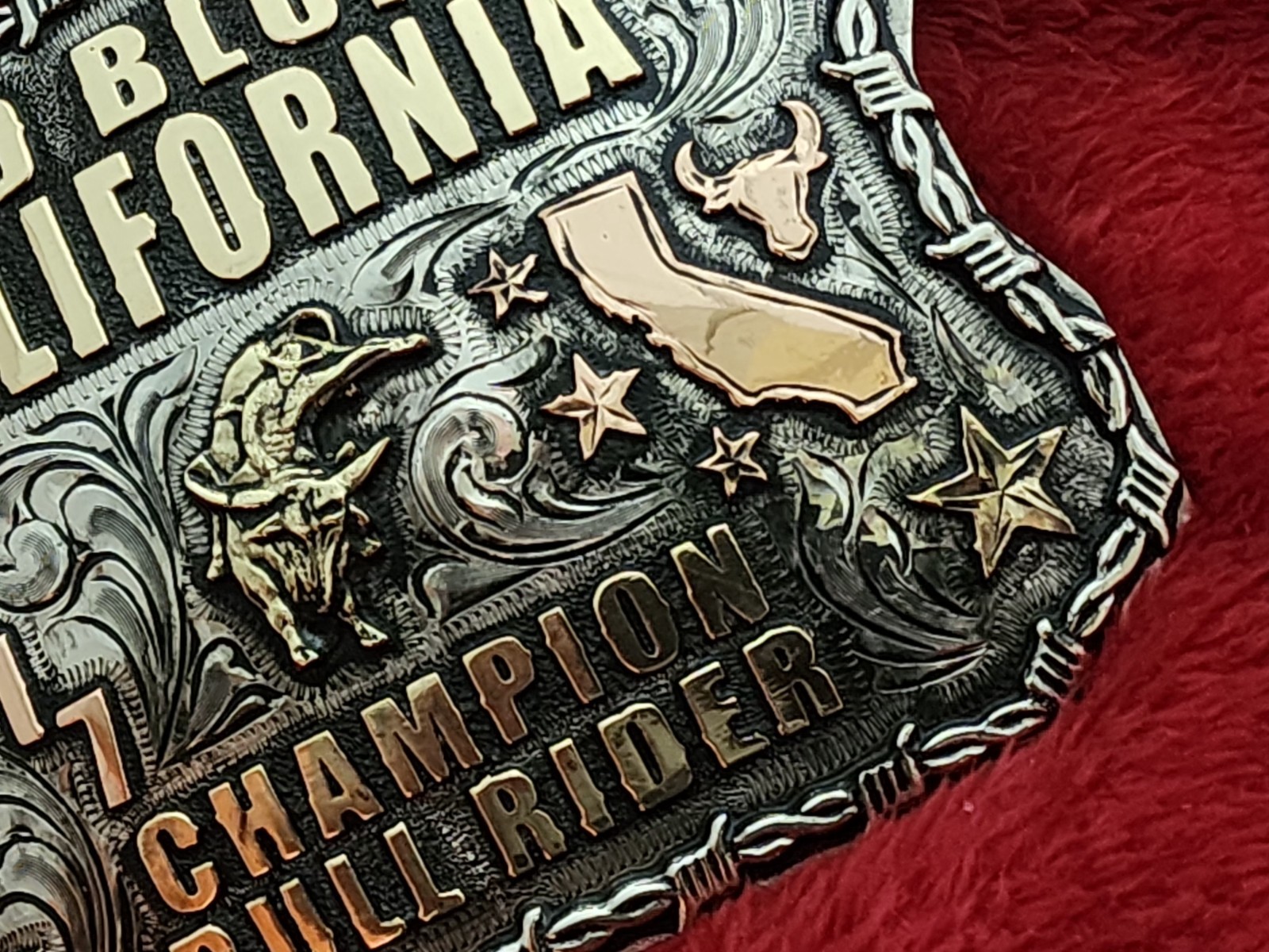 Bull Riding Rodeo Championship Trophy Buckle☆Red Bluff California☆2017☆Rare☆899