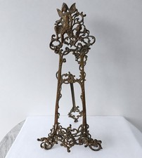 Large 60 cm High Vintage Ornate Brass Display Easel Fairy Cherub Rococo Style