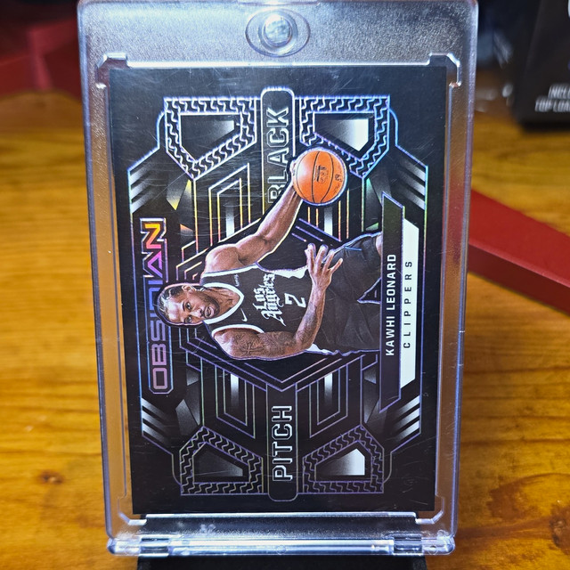 Panini 2021-22 Obsidian Pitch Black Kawhi Leonard #17 Etch Purple /75