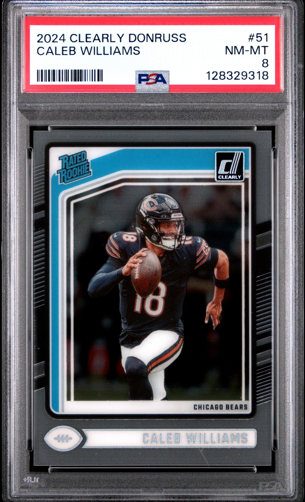 2024 Panini Clearly Donruss #51 Caleb Williams PSA 8