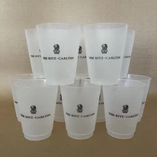 Ritz Carlton Frost Flex Tumblers (Set of 12) 16 oz Frosted Plastic Cups Reusable