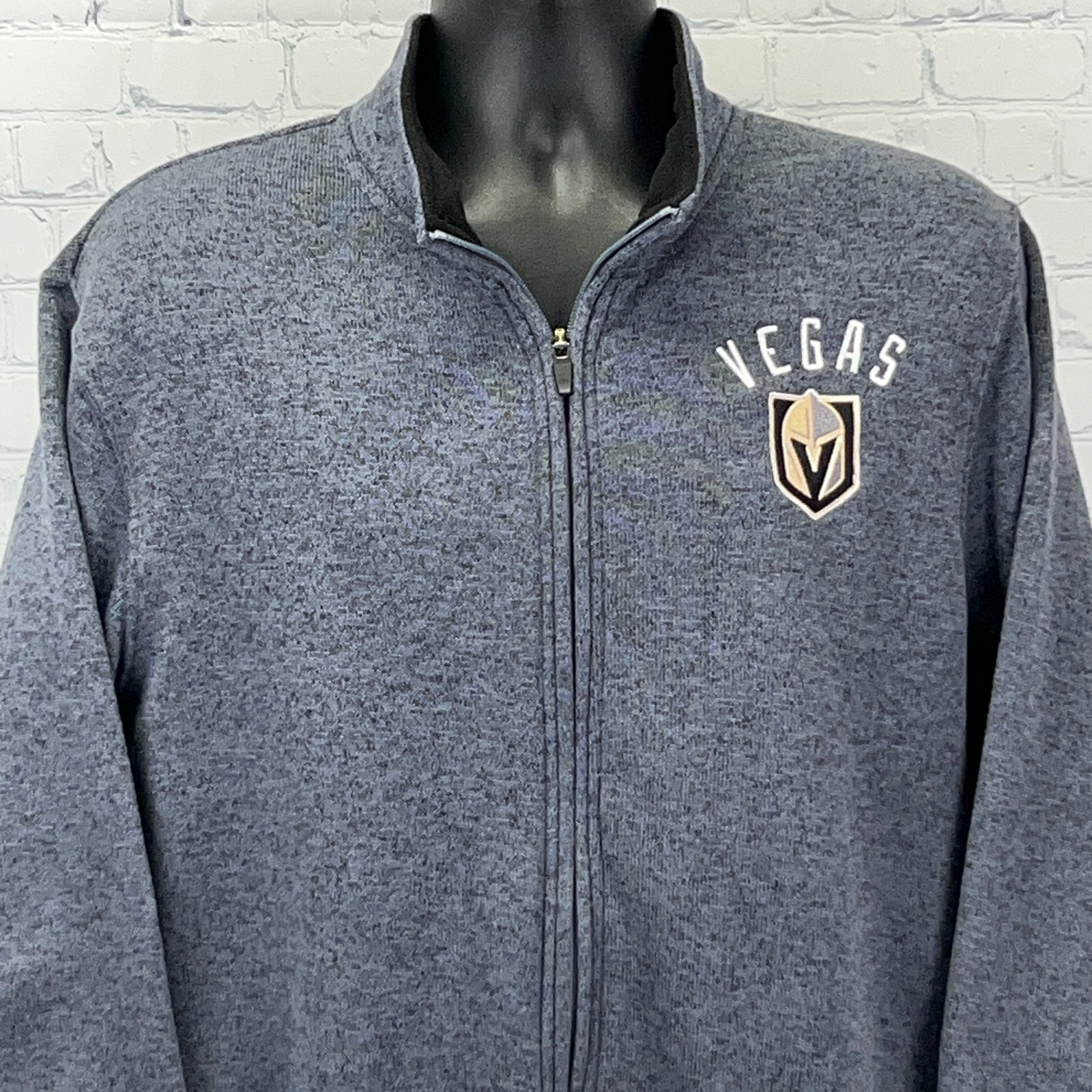 Las Vegas Golden Knights Full Zip Fleece Sweater Jacket NHL Blue Gray XL X-Large