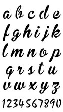 Really Great Stencils, Alphabet 14 Stencil, 4x6.7", Letters, Script, Numbers