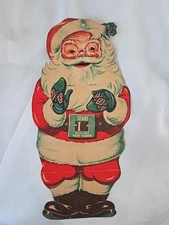 1948 Sears Christmas Toy Town Santa Claus Winking Cardboard Decoration