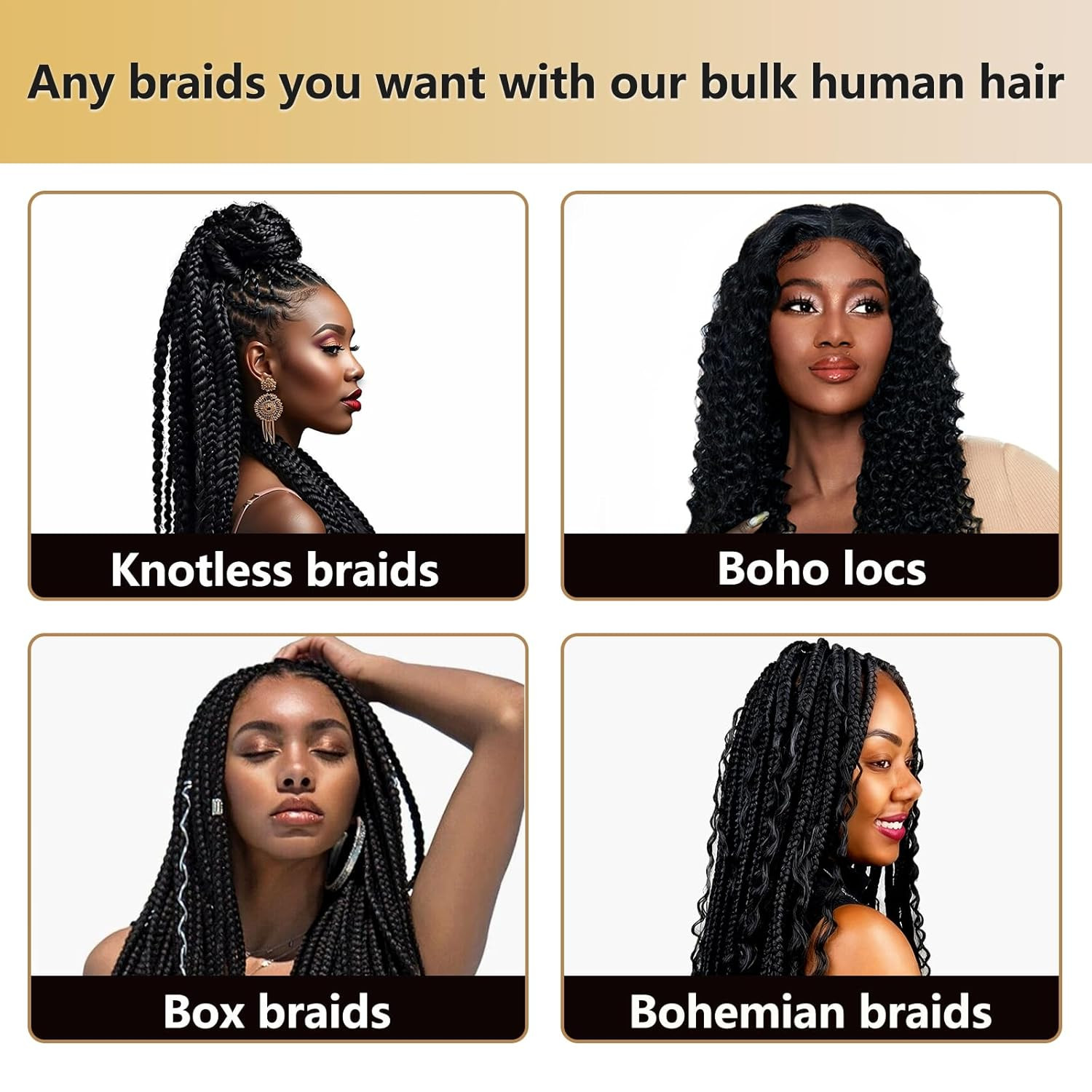 Human Braiding Hair for Boho Braids Human 195G 18 Inch Curly Boho Hair for Braid