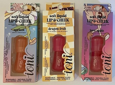 Ioni Soft Liquid Lip & Cheek Trio- Apple Java, Apricot,  Dragon Fruit BNIB