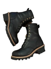 Chippewa Baldor 8" steel toe logger men's black leather boots 73020 Size 9M