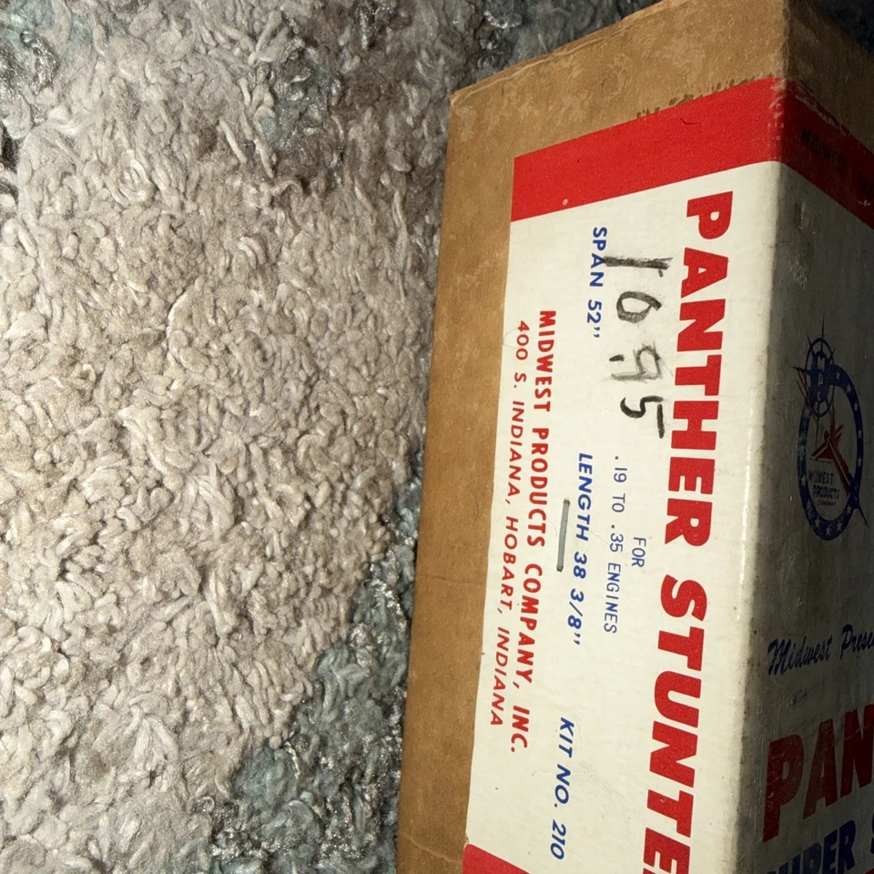 VINTAGE Panther Super Stunter BALSA WOOD Airplane Kit by MIDWEST 52” Span - Image 3 of 4