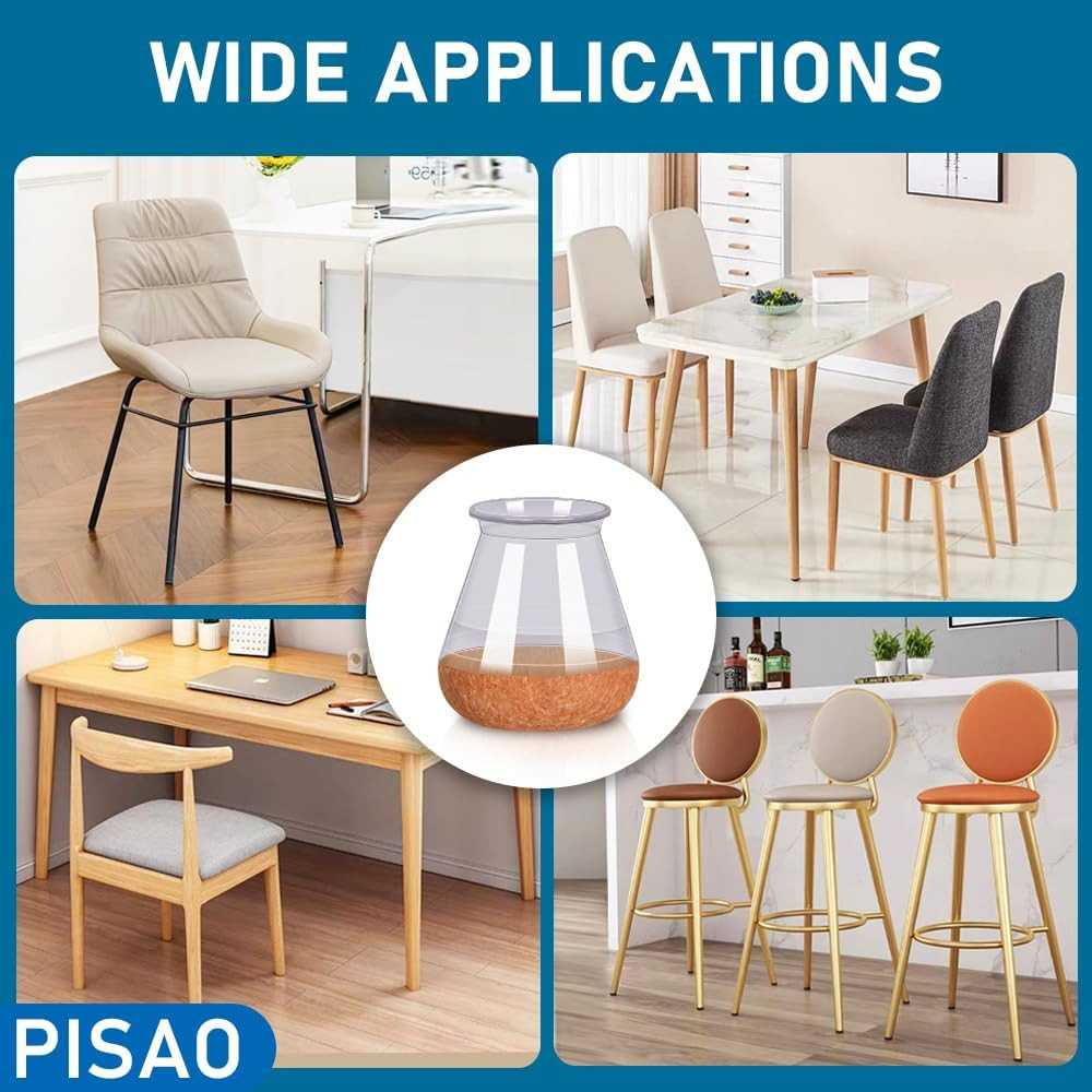 24 Pcs Silicone Chair Leg Protectors with Felt Pads for Hardwood Floors Medium