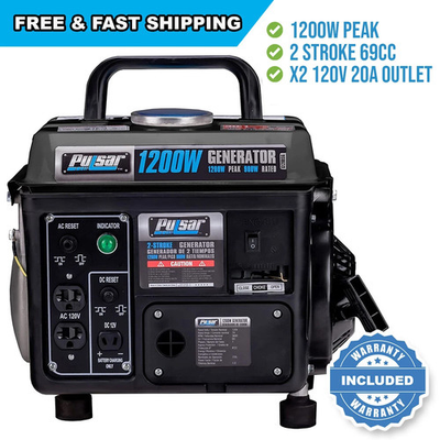 #ad Pulsar 1200W Portable Gas Powered Generator with Carrying Handle G1200SG $179.00