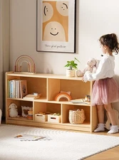 ROBUD Wooden Toy Storage Organizer Wooden Storage Cabinet