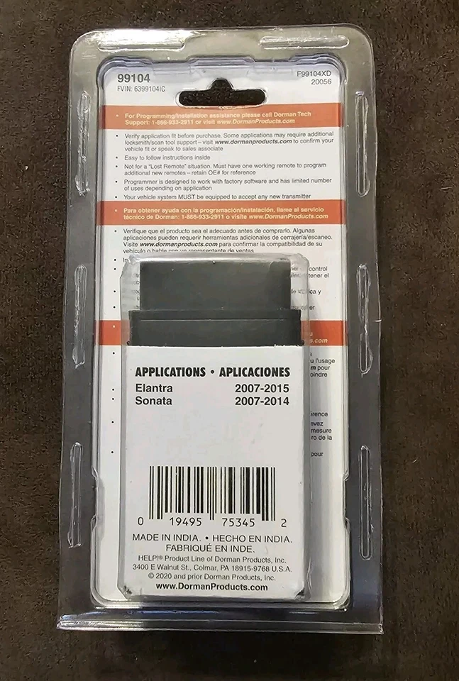 Mando a distancia de entrada sin llave Dorman Hyundai 2007-2015 99104 PARA ELANTRA & SONATA Foto 2 de 2
