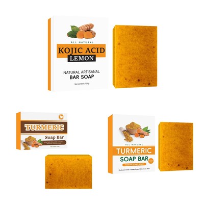 1/2PCS Soap Lemon Soap Kojic Soap Handmade Cold Process Soap Bath And Face Soap