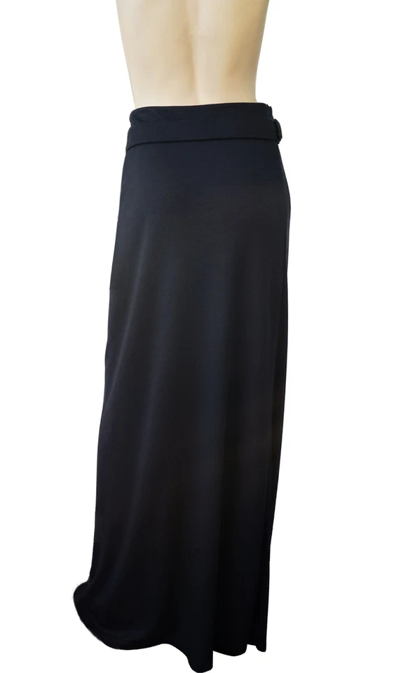 Maxi Falda JIL SANDER FR42 Cinturón Negro Viscosa Elastizada Jersey Drapeado Frontal Foto 2 de 4