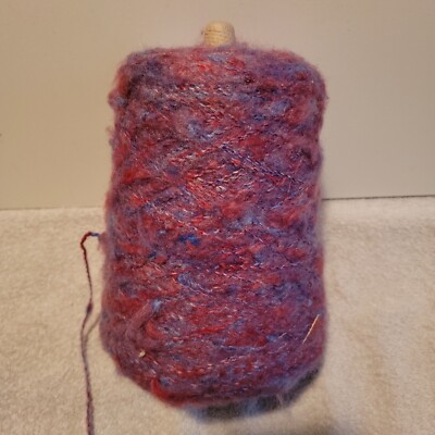 HUGE Vintage Spool Yarn Thomas Hodgson and Sons Wool (?) Purple Blue Red