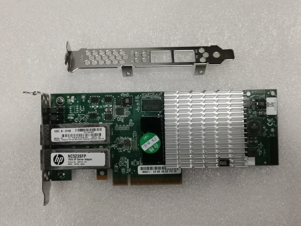 HP NC523SFP QLE3242-HP Dual Port 10Gb Ethernet 10GbE SFP+ PCI-E NIC Network - Image 3 of 4