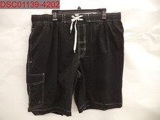NWT - St. Jonh's Bay Men's Black Mesh Lined Swim Trunks, Size XXL 5191072050010