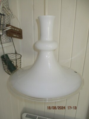 Kultige Hängelampe Holmegaard Etude weiß Michael Bang 70er Jahre Durchmess 38 cm