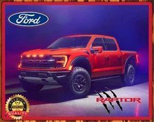 Ford - Raptor - Built Ford Tough - Rare - Metal Sign 11 x 14