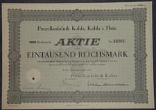 Fabryka porcelany Kahla 1941 1000 RM