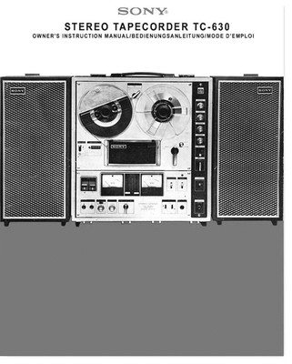 Sony TC-630 Tape Deck Owners Manual | eBay