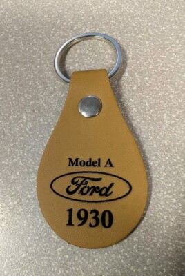  1930 Ford Model A Leather Keychain Fob