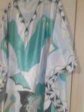 DESIGNER PRINT KAFTAN EMERAL GREEN PLUS SZ
