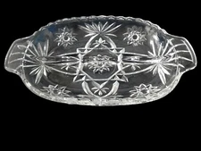 Vintage Anchor Hocking Early American Prescut Divided Oval Relish Dish Pre-Owned