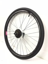 24" x 1-3/8" Rear Bicycle Wheel QR 7-speed Freewheel with Tire Jr Bike #B63