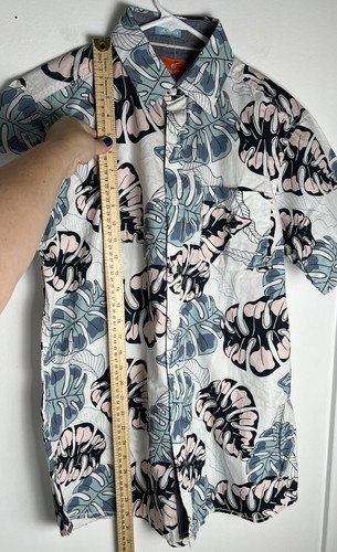Free Planet Shirt Mens M Short Sleeve Button Up Forever Sun Hawaiian Monstera - 第 12/14 張圖片