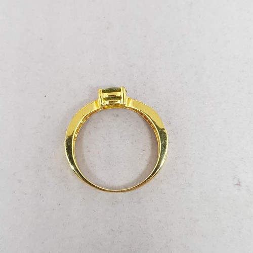 New Pure 22kYellow Gold.Certificate Genuine Peridot Gemstone Ring Solid Sz 6.5. - Picture 9 of 10