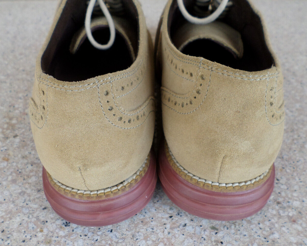 Cole Haan Grand Os Tan Suede Wingtip Shoes 11 M Cole Haan Shoes Mens 11M British Tan Oxford Grand+ Wingtips  main image 3