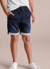 Boys size 8 Blue ink wash wonder denim terry shorts stretch waist Target NEW 836