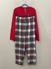 Family Pajamas Men's Sz L Long Sleeves Crew Neck Mix It Stewart Plaid Pajama Set