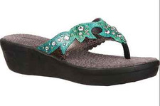 Durango Sandals Cheyenne Women Open Toe Synthetic Blue Thong Sandal DCRD165