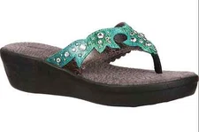 Durango Sandals Cheyenne Women Open Toe Synthetic Blue Thong Sandal DCRD165