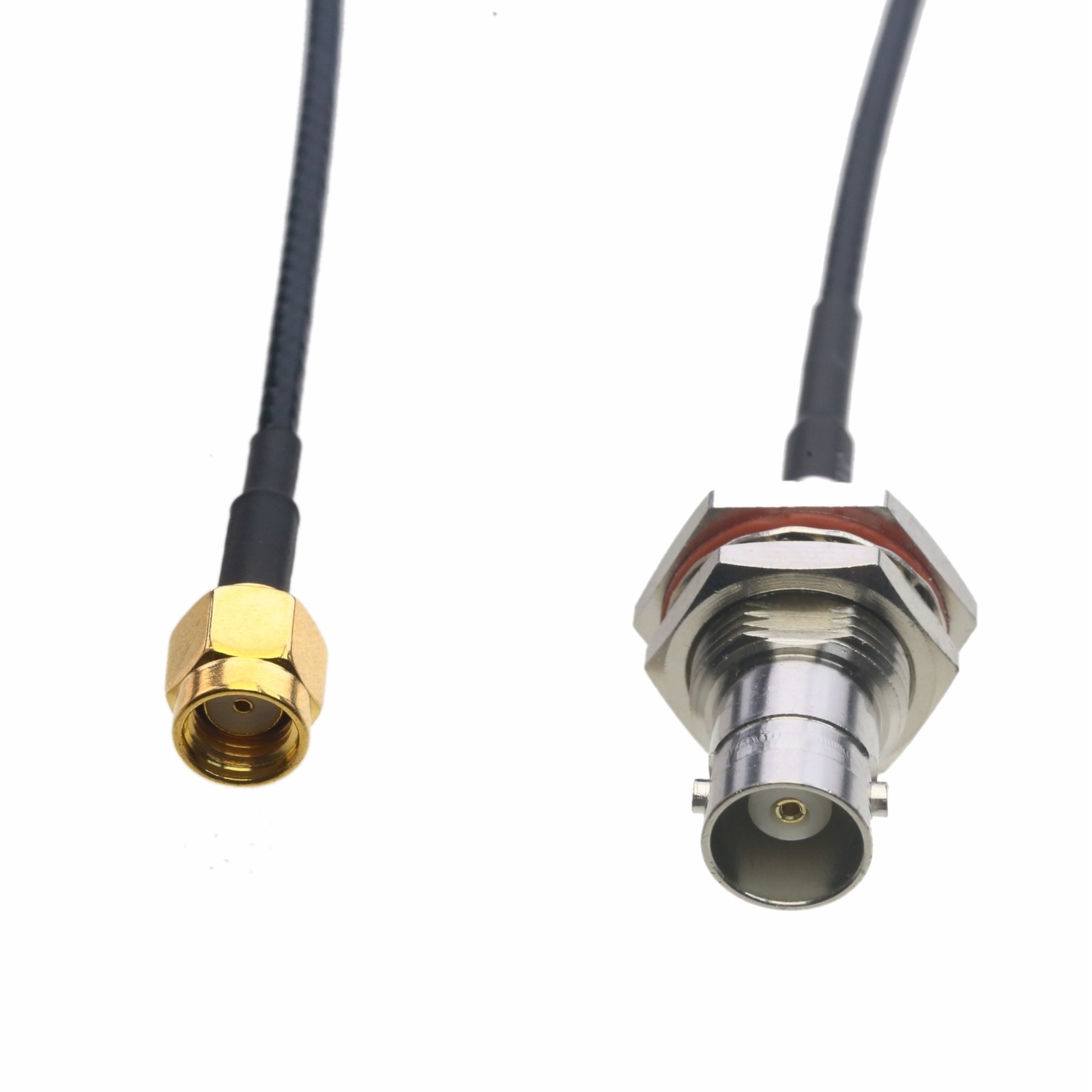RF Cable BNC female nut bulkhead to RP-SMA male RG316 6