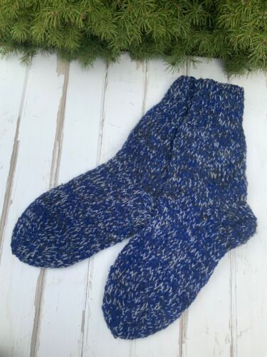 Men Natural Sheep Wool HandMade Knit Socks Warm Thermal Hiking Thick 11 US 44 EU - Picture 3 of 11