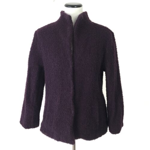 Eileen Fisher Kurzmantel Fuzzy Wool Blend Lila Damen M