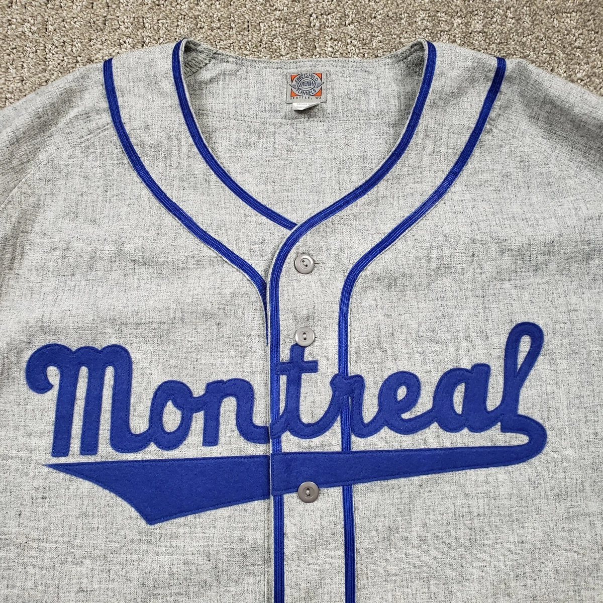 MONTREAL ROYALS 1954 Road Jersey Mens XXL Ebbets Field Flannels Roberto  Clemente