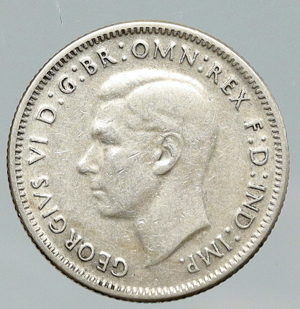 1940 AUSTRALIA King George VI of United Kingdom Silver Shilling
