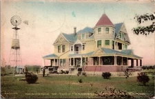 Hand Colored Postcard Residence of Thos. Frankson in Spring Valley, Minnesota