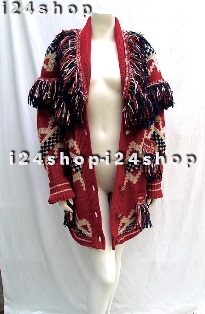 CHANEL 14A NUOVO PARIS DALLAS GIACCA MANTELLO CON FRANGE CAPPOTTO CARDIGAN FR44 46