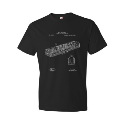 Train Dining Car Patent Shirt Pullman Train Car Collector Gift Train Blueprint