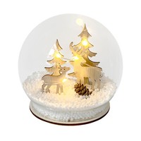 Beleuchtete Schneekugel Mit Rehen Weihnachtsdeko Batteriebetrieben Hti-Living